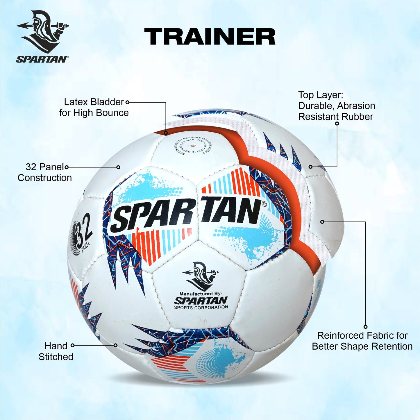 SPARTAN FOOTBALL TRAINER HAND STITCHED Spartan Sports