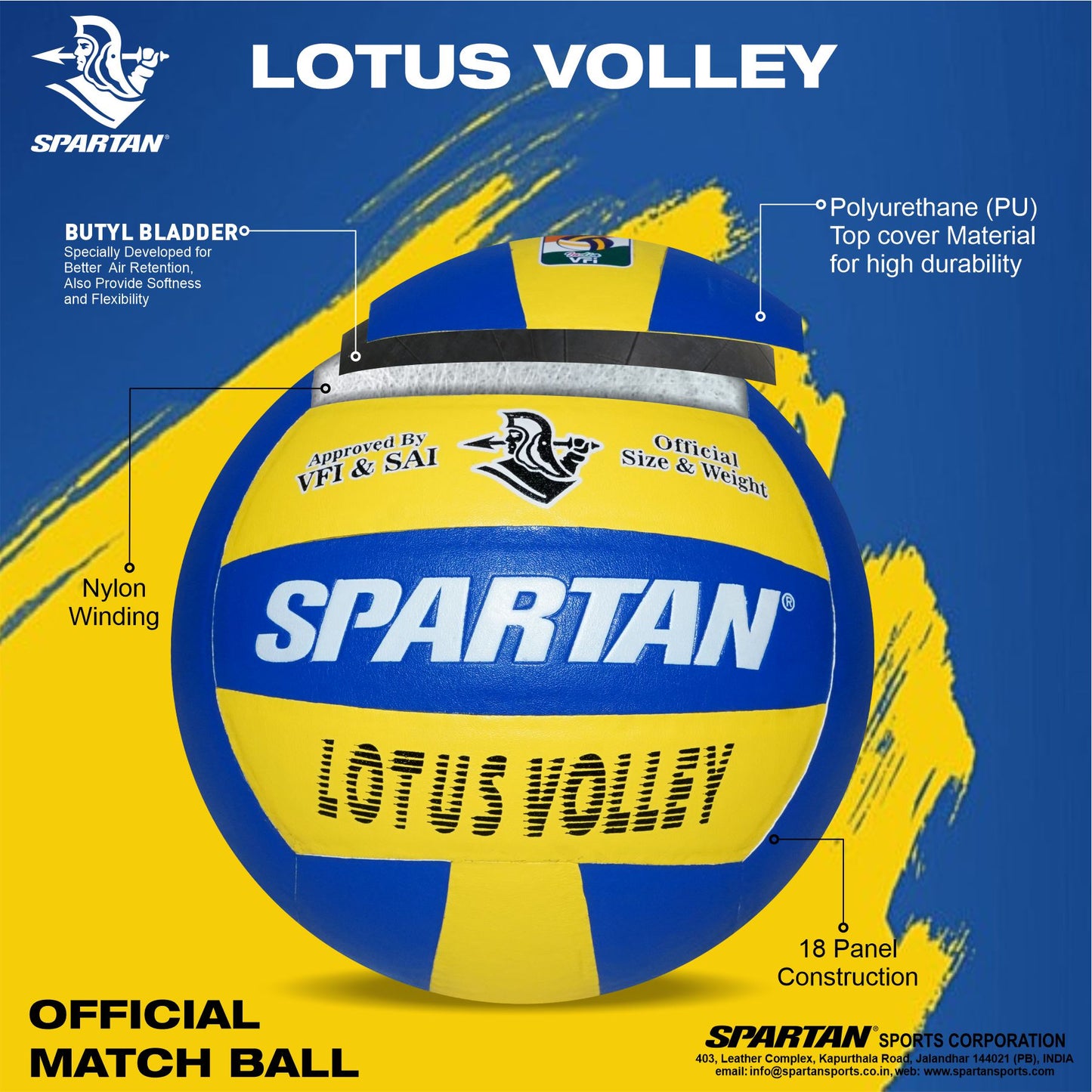 SPARTAN LOTUS VOLLEY KOREAN PU APP. BY VFI