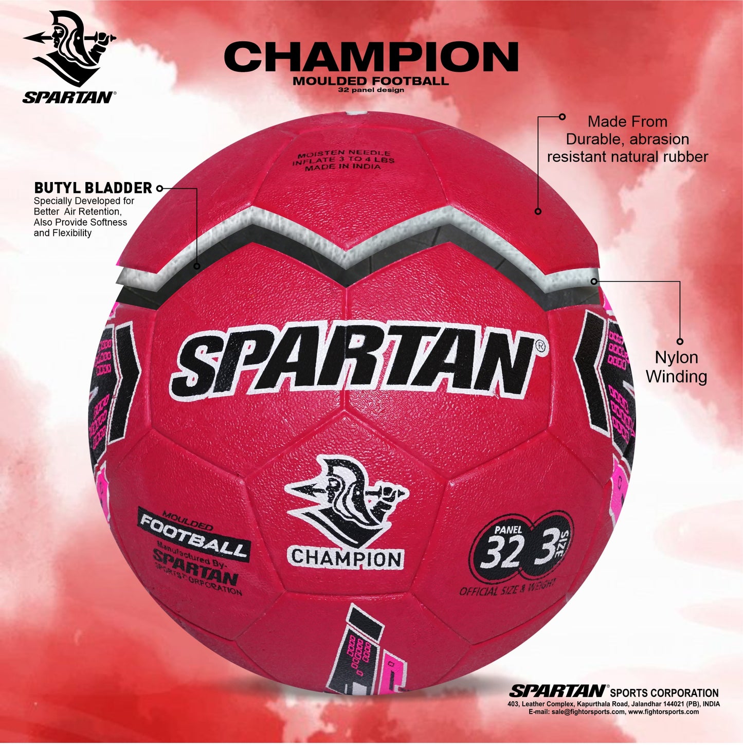 SPARTAN CHAMPION RUBBER MOULDED MULTI COLOUR FOOTBALL MACHINE