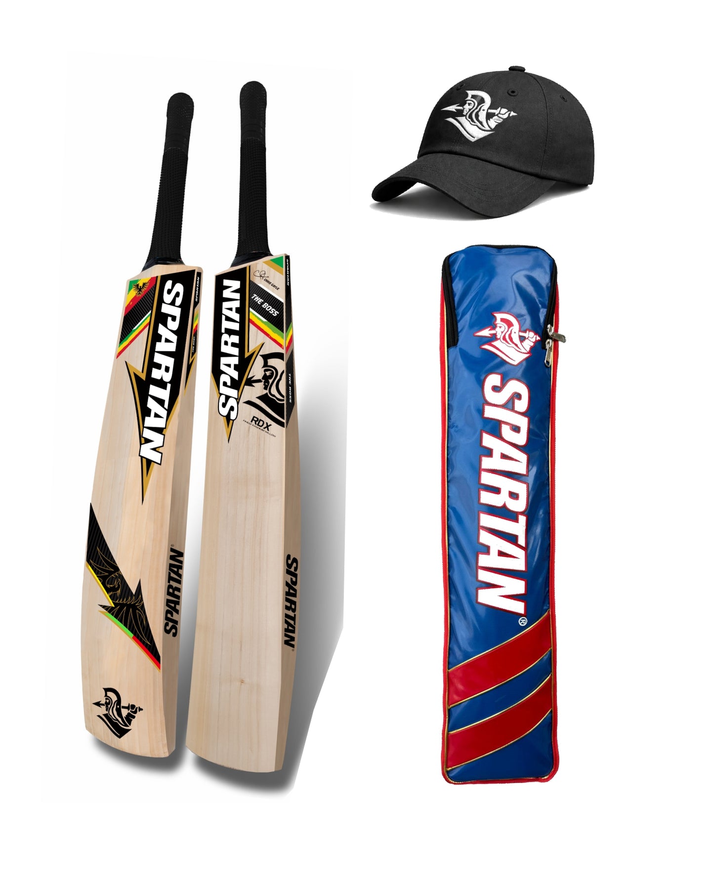 Spartan RDX Kashmir Willow Cricket Bat Full Size | Chris Gayle Edition | Lightweight Hard Tennis & Leather Ball Bat | Thick Edges | Free Spartan Cap & Bat Cover