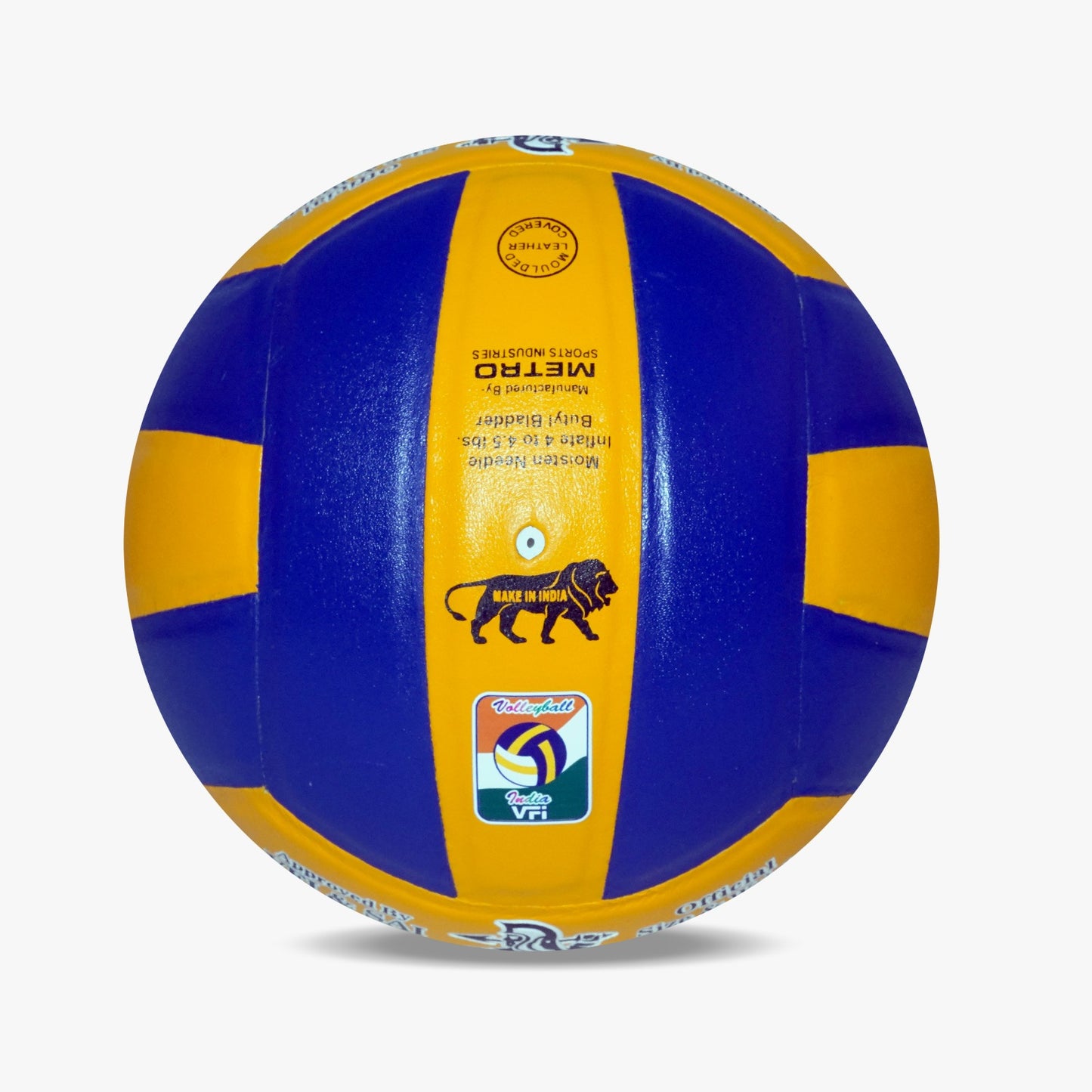 Spartan Super Volley Leather Pasted Rubber Moulded Volleyball Size 3,4, Durable, 18 Panel (yellow blue) Lightweight, Waterproof, Training, Match, Practice, Beach Play, for all seasons youth, adult