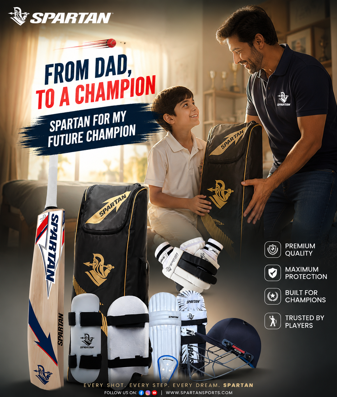 Spartan Size 3 Kashmir Willow Cricket Kit (Age 7–9 Years) – Complete Junior Cricket Set