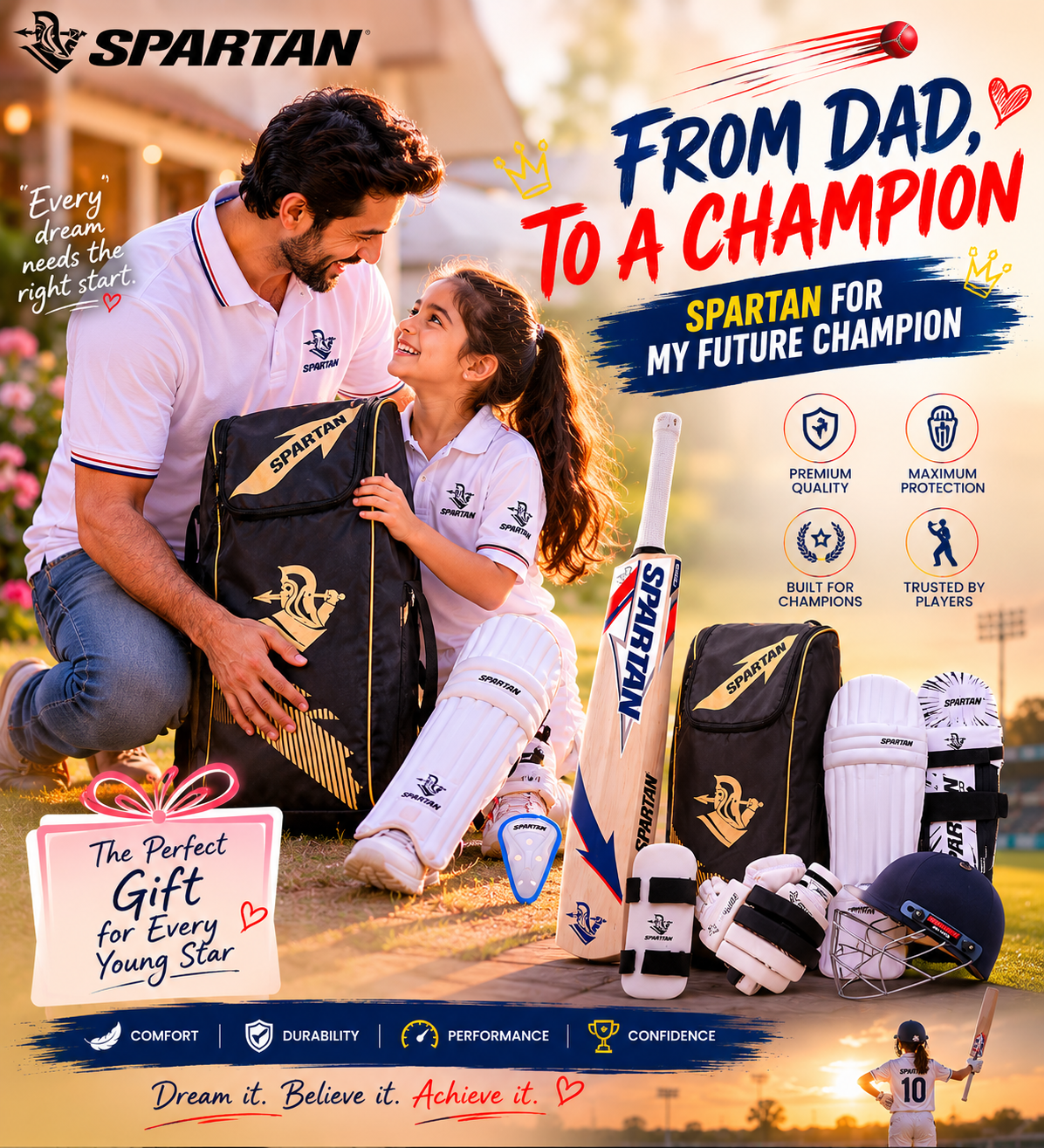 Spartan Kashmir Willow Cricket Kit For All Age Group – A Complete Cricket Set